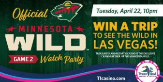 Minnesota Wild, รีสอร์ททรีเจอเร่นและคาสิโนทรีเจอเร่น Treasure Island ประกาศปาร์ตี้ชมเกม 2 ของ Stanley Cup Playoffs