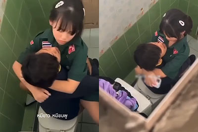 นักเรียนไทย ขย่มเย็ด ในห้องน้ำ โดนเพื่อนแอบถ่ายคลิป น้องโคตรน่ารัก
